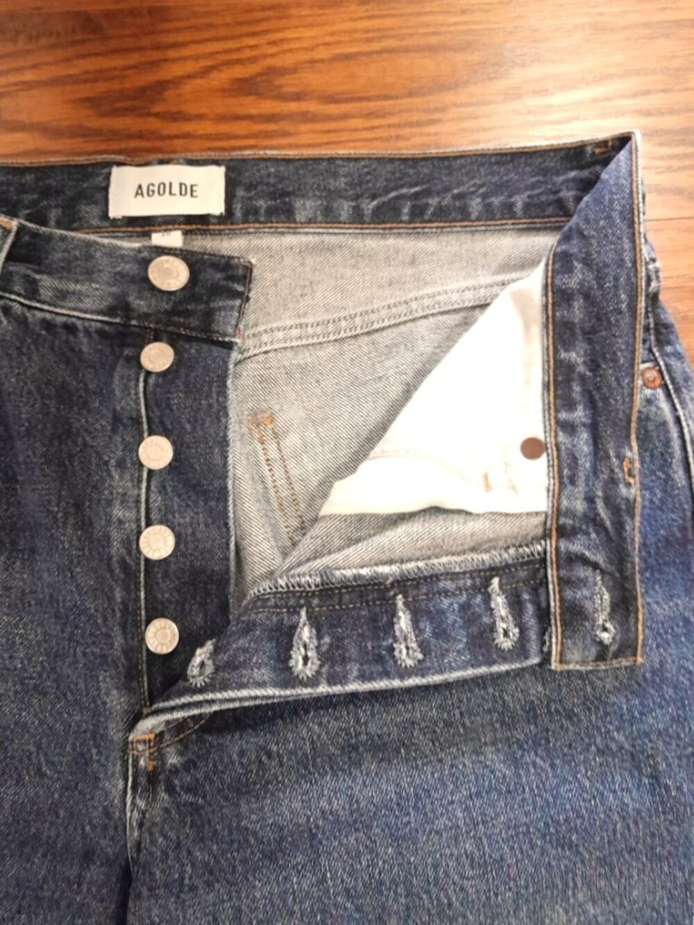 AGOLDE Arc Loose Wide-Leg Jeans Size 28 High Rise Shortwave Short Wave Inseam 25 - Picture 7 of 13